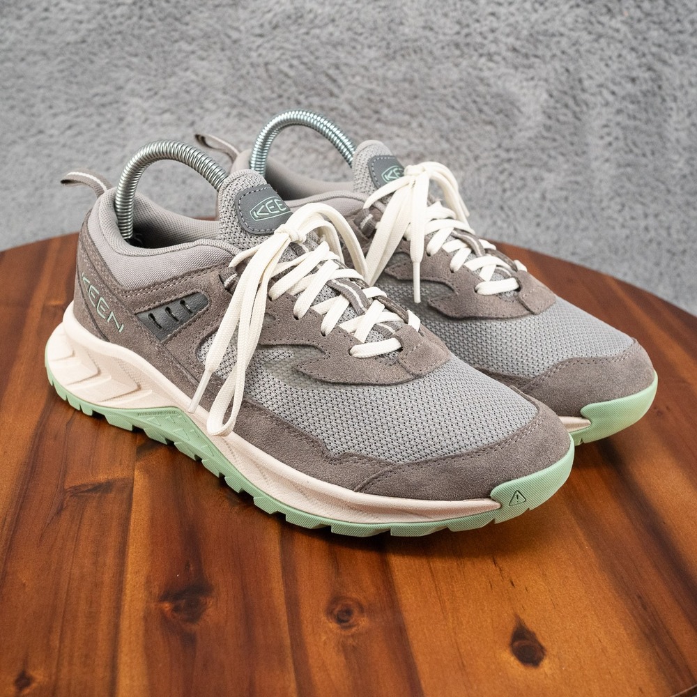KEEN Women's Hightrail Waterproof Hiking Shoes, Alloy/Lichen, 7.5 Wide US